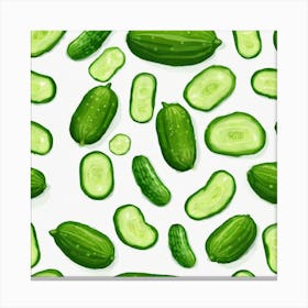 Cucumbers Seamless Pattern Canvas Print