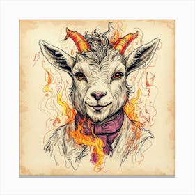 Goat With Horns 19 Canvas Print