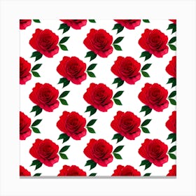 Red Roses Seamless Pattern Canvas Print