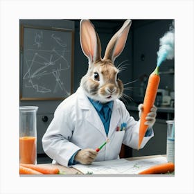 Rabbit In Lab Coat 4 Canvas Print