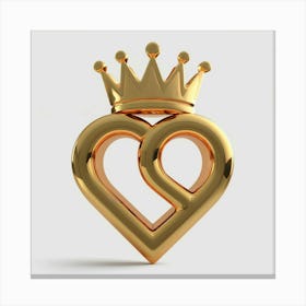 Heart With Crown Canvas Print