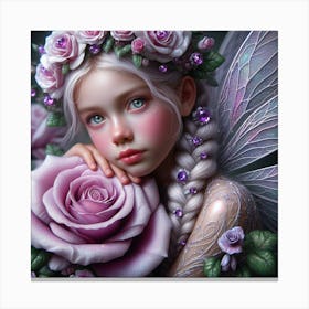 Fairy With Roses 1 Canvas Print