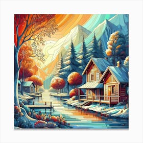 Winter Landscape Painting 3 Canvas Print