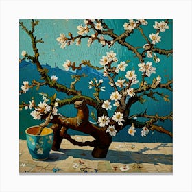 Default Almond Blossom Vincent Van Gogh Living Room Art 3 Canvas Print