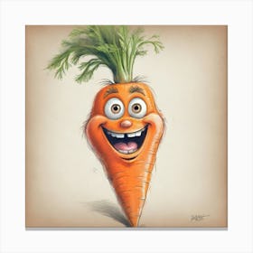 Carrot Cartoon Canvas Print