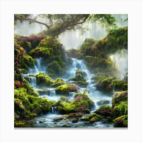 Waterfall In The Forest 3 Canvas Print