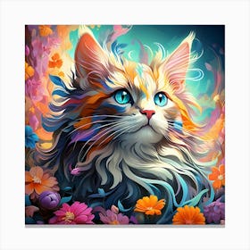 Cat With Blue Eyes Canvas Print