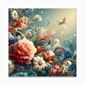 Floral Wallpaper 3 Canvas Print