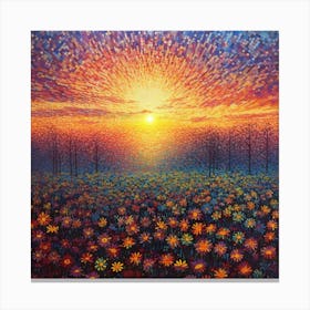 Sunset In The Meadow 2 Canvas Print