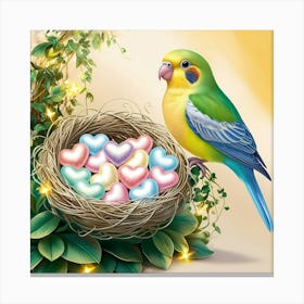 Bird In A Nest Canvas Print