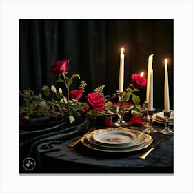 Candle light dinner Canvas Print