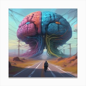 Brain On The Road Canvas Print