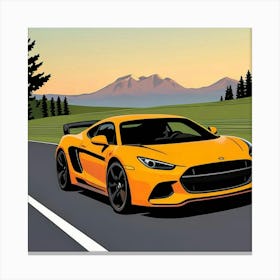 Luxury Vehicle with Stripes and Aggressive Design Canvas Print