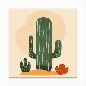 Rizwanakhan Simple Abstract Cactus Non Uniform Shapes Petrol 52 Canvas Print