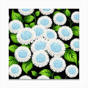 Blue And White Chrysanthemums 5 Canvas Print