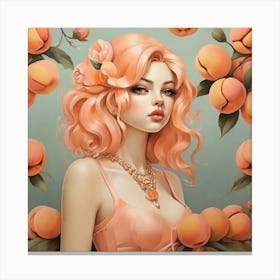 Peach Art Art Print 2 Canvas Print