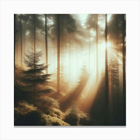 Sunrise In The Forest 2 Canvas Print