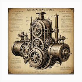 Steampunk Steam Engine 1 Canvas Print
