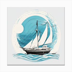 Sailboat In The Sea Canvas Print