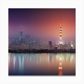 Tokyo Skyline At Night Canvas Print