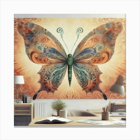 Money Butterfly Art 1 Canvas Print