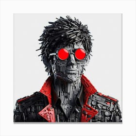 Man With Red Glasses Canvas Print