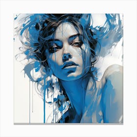 Blue Splatter Canvas Print