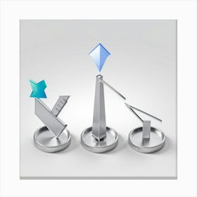 Business And Direction Icons In Three Dimensional Style Ascending Arrows Pointing Upwards Suggestin Canvas Print