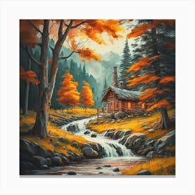 A peaceful, lively autumn landscape 14 Canvas Print