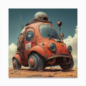 Car In The Desert Canvas Print