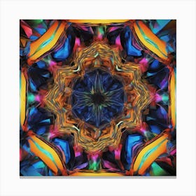 Octagonal Fractal Patternradiant Multicolour Luminousneonsynthography Abstract By Jacob Law 669169604 (3) Canvas Print