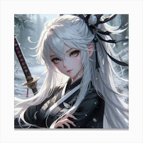 Anime Girl With Sword 2 Canvas Print