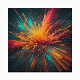 An Abstract Color Explosion 1, that bursts with vibrant hues and creates an uplifting atmosphere. Generated with AI,Art style_Landscape,CFG Scale_3,Step Scale_50. Canvas Print