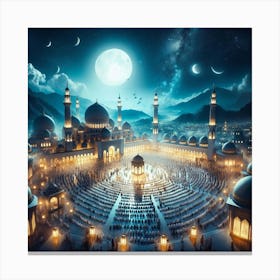 Muslim Mosque At Night 1 Canvas Print