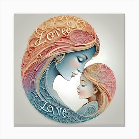 I LOVE MOM Canvas Print