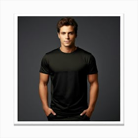 Man In Black T - Shirt 2 Canvas Print