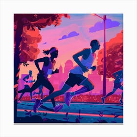 Runner In The Park Canvas Print