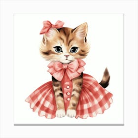 Cute Kitten In A Dress 1 Canvas Print