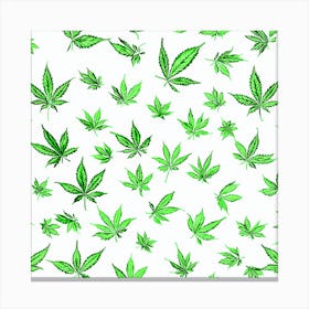 Marijuana Leaves Seamless Pattern Canvas Print