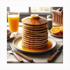 Pancakes On A Plate Canvas Print