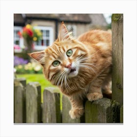 Cat On A Fence Canvas Print