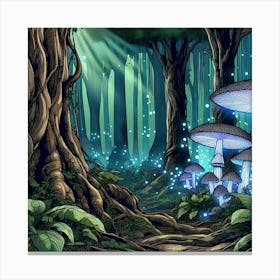 Mystical Mushroom Forest 9 Canvas Print