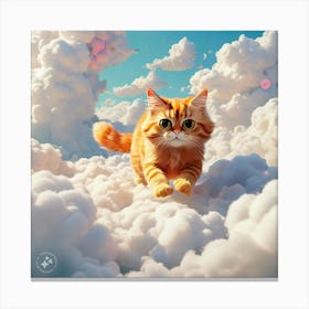 Cat In The Clouds Canvas Print