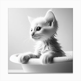 Kitten In A Bath Canvas Print