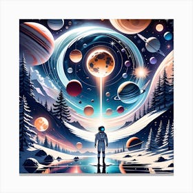 Christmas In Space Canvas Print