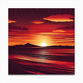 Sunset Over The Ocean 26 Canvas Print