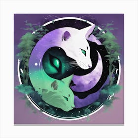 Yin Yang Cats Canvas Print