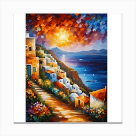 Greece At Sunset Canvas Print