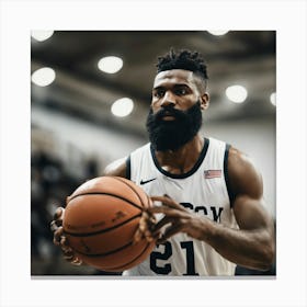 Bearded Basketball Player Canvas Print