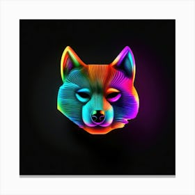 Neon Wolf 7 Canvas Print